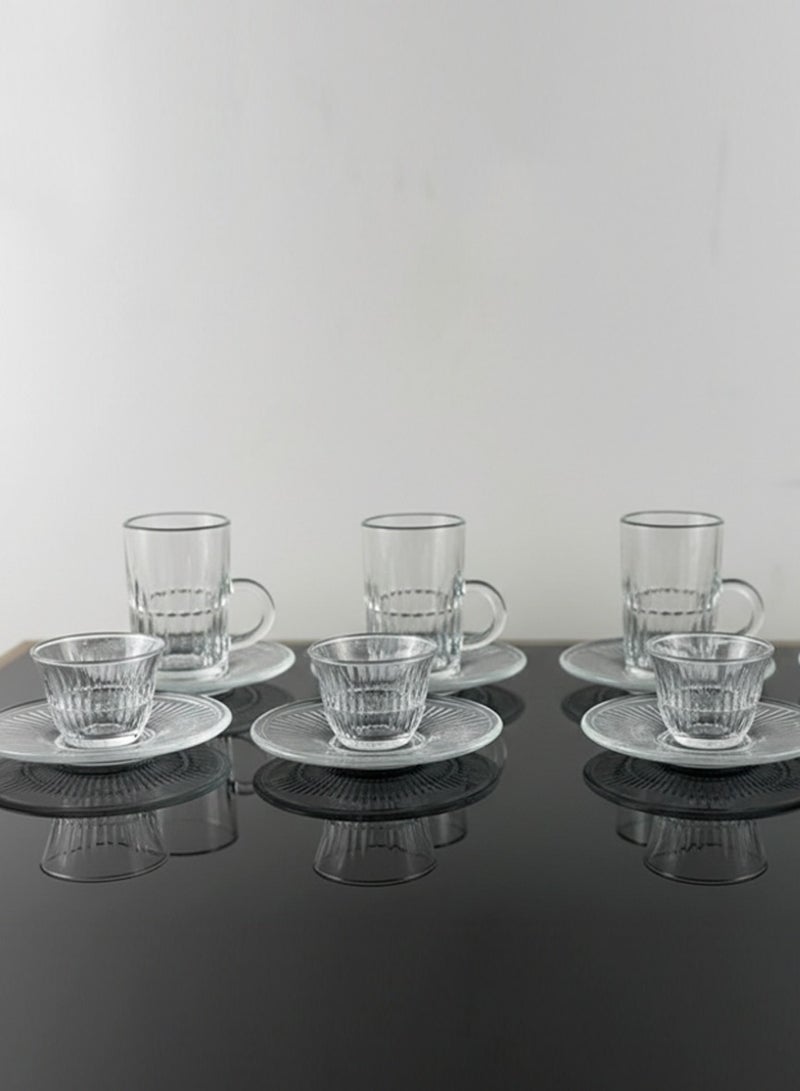 extra home Luxury Tea & Coffee Cup Set with Saucers – 18-Piece Collection - Image 3